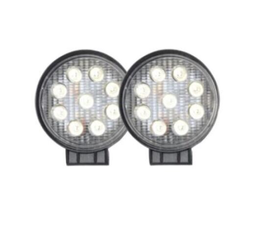 Set 2 proiectoare LED BAR, OFF ROAD, rotund, 9 LED, 27 W, 11 cm