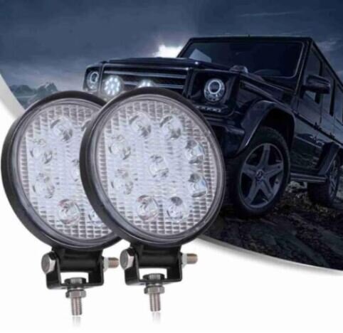 Set 2 proiectoare LED BAR, OFF ROAD, rotund, 9 LED, 27 W, 11 cm